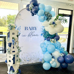 Aperturee - Aperturee Fresh Floral Bloom Boho Baby Shower Arch Backdrop
