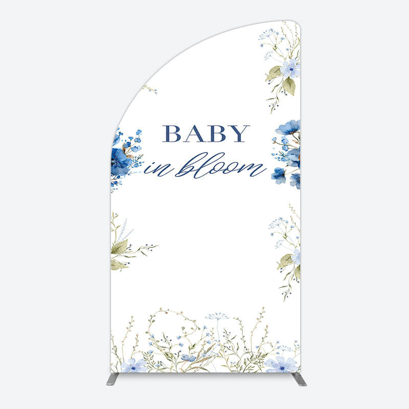 Aperturee - Aperturee Fresh Floral Bloom Boho Baby Shower Half Moon Arch Backdrop