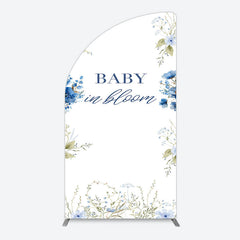Aperturee - Aperturee Fresh Floral Bloom Boho Baby Shower Half Moon Arch Backdrop