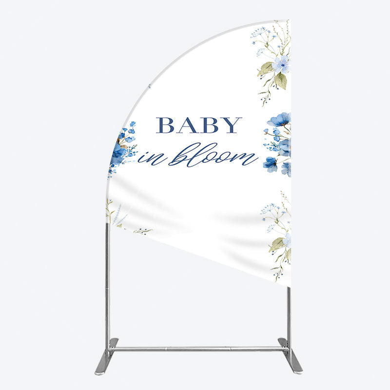 Aperturee - Aperturee Fresh Floral Bloom Boho Baby Shower Half Moon Arch Backdrop