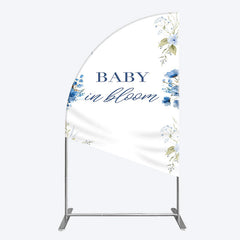 Aperturee - Aperturee Fresh Floral Bloom Boho Baby Shower Half Moon Arch Backdrop