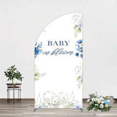 Aperturee - Aperturee Fresh Floral Bloom Boho Baby Shower Half Moon Arch Backdrop