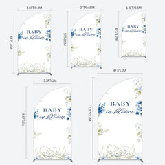 Aperturee - Aperturee Fresh Floral Bloom Boho Baby Shower Half Moon Arch Backdrop