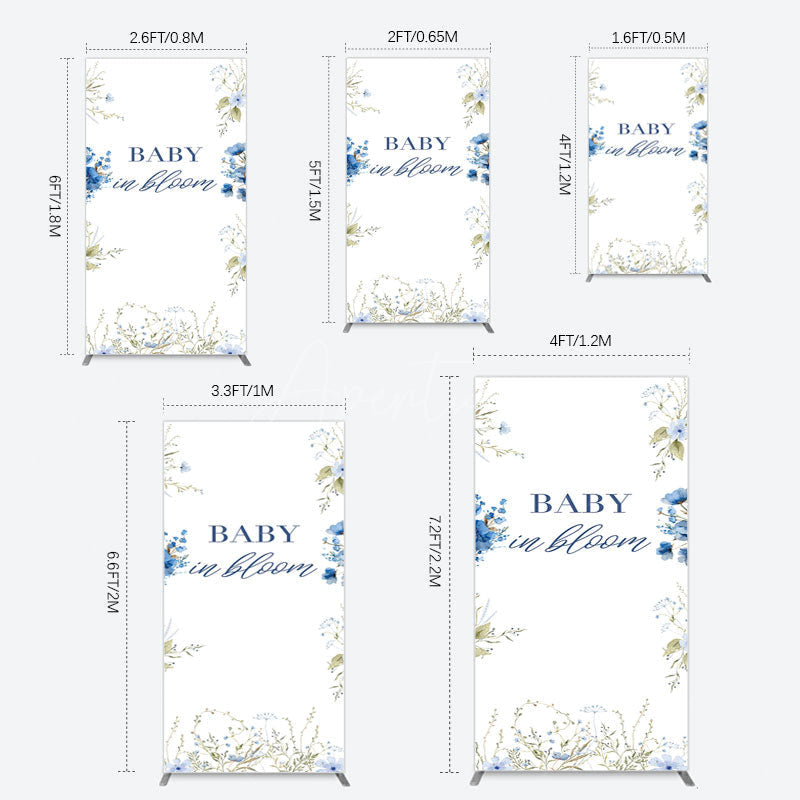 Aperturee - Aperturee Fresh Floral Bloom Boho Baby Shower Rectangle Backdrop