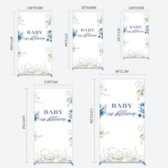 Aperturee - Aperturee Fresh Floral Bloom Boho Baby Shower Rectangle Backdrop