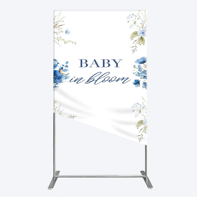 Aperturee - Aperturee Fresh Floral Bloom Boho Baby Shower Rectangle Backdrop