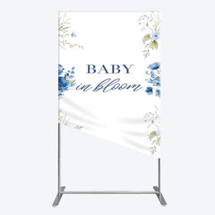 Aperturee - Aperturee Fresh Floral Bloom Boho Baby Shower Rectangle Backdrop