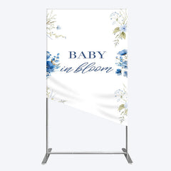 Aperturee - Aperturee Fresh Floral Bloom Boho Baby Shower Rectangle Backdrop