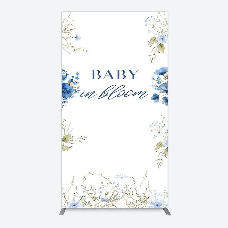 Aperturee - Aperturee Fresh Floral Bloom Boho Baby Shower Rectangle Backdrop