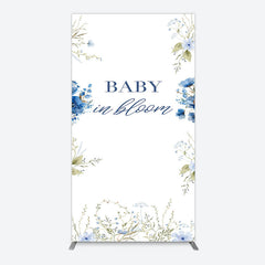 Aperturee - Aperturee Fresh Floral Bloom Boho Baby Shower Rectangle Backdrop