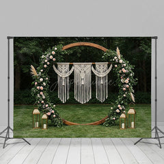 Aperturee - Aperturee Fresh Floral Boho Circular Outdoor Wedding Backdrop