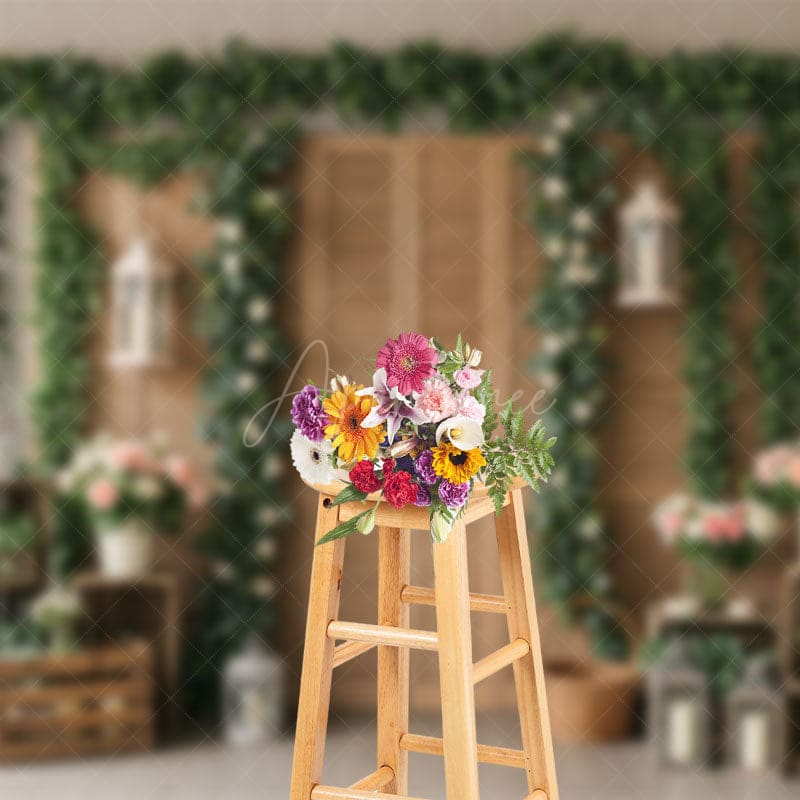 Aperturee - Aperturee Fresh Floral Boho Sweet And Lovely Wedding Backdrop