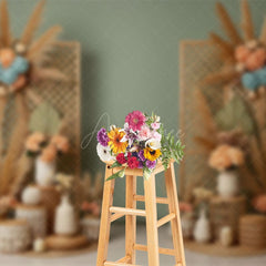 Aperturee - Aperturee Fresh Floral Boho Sweet Simple Wedding Backdrop