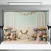 Aperturee - Aperturee Fresh Floral Trojan Windows Cake Smash Backdrop