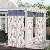 Aperturee - Aperturee Fresh Flowers Waterproof Printed Outdoor Curtains