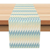 Aperturee - Aperturee Fresh Geometric Table Runner with Repeating Diamond Shapes Simple and Modern Kitchen Decor in Pastel Colors