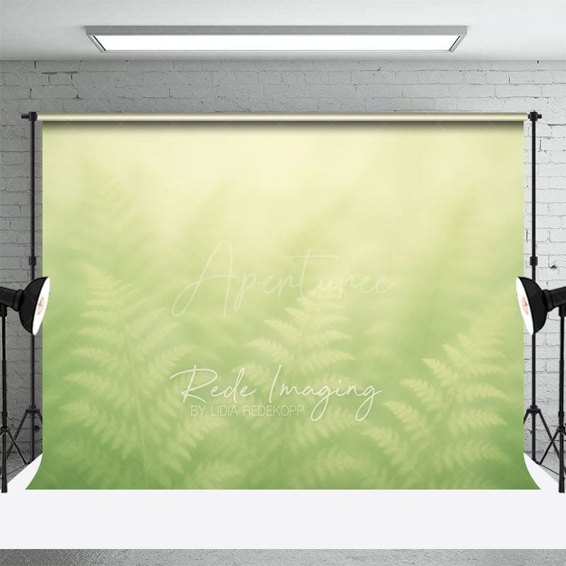 Aperturee - Aperturee Fresh Gradient Green Dreamy Floral Photo Backdrop