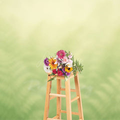 Aperturee - Aperturee Fresh Gradient Green Dreamy Floral Photo Backdrop