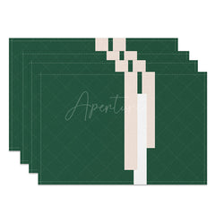Aperturee - Aperturee Fresh Green Abstract Placemats Set of 4 Light and Modern Design for Spring and Summer Kitchen Table Decor