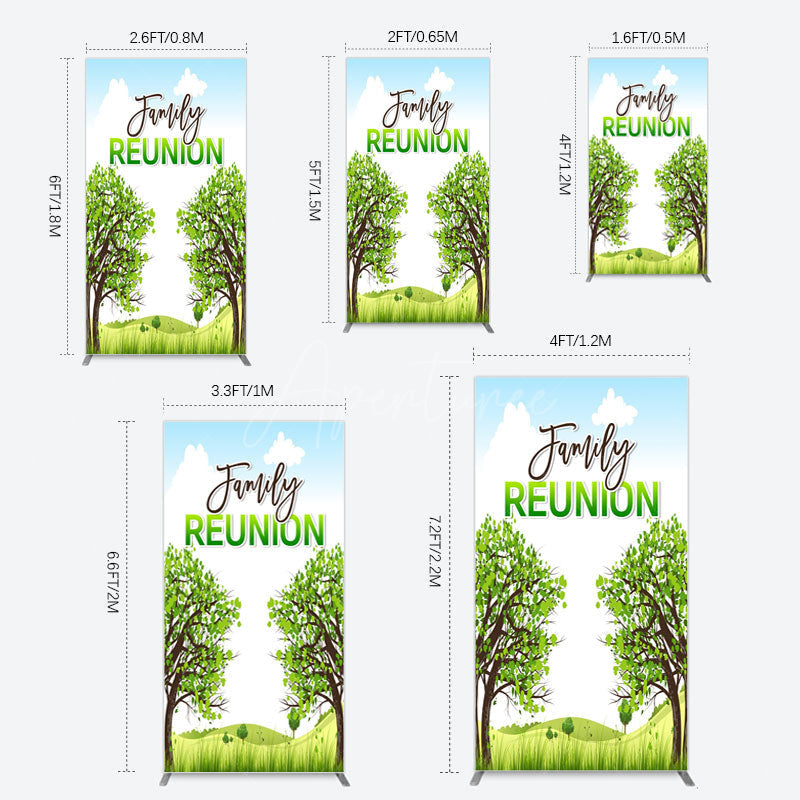 Aperturee - Aperturee Fresh Green Trees Scene Family Reunion Rectangle Backdrop