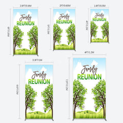 Aperturee - Aperturee Fresh Green Trees Scene Family Reunion Rectangle Backdrop