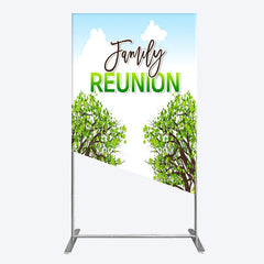 Aperturee - Aperturee Fresh Green Trees Scene Family Reunion Rectangle Backdrop