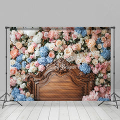 Aperturee - Aperturee Fresh Hydrangea Fancy Photography Headboard Backdrop