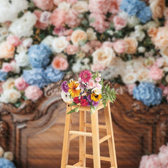 Aperturee - Aperturee Fresh Hydrangea Fancy Photography Headboard Backdrop