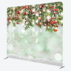 Aperturee - Aperturee Fresh Light Green Bokeh Xmas Pillow Case Backdrop