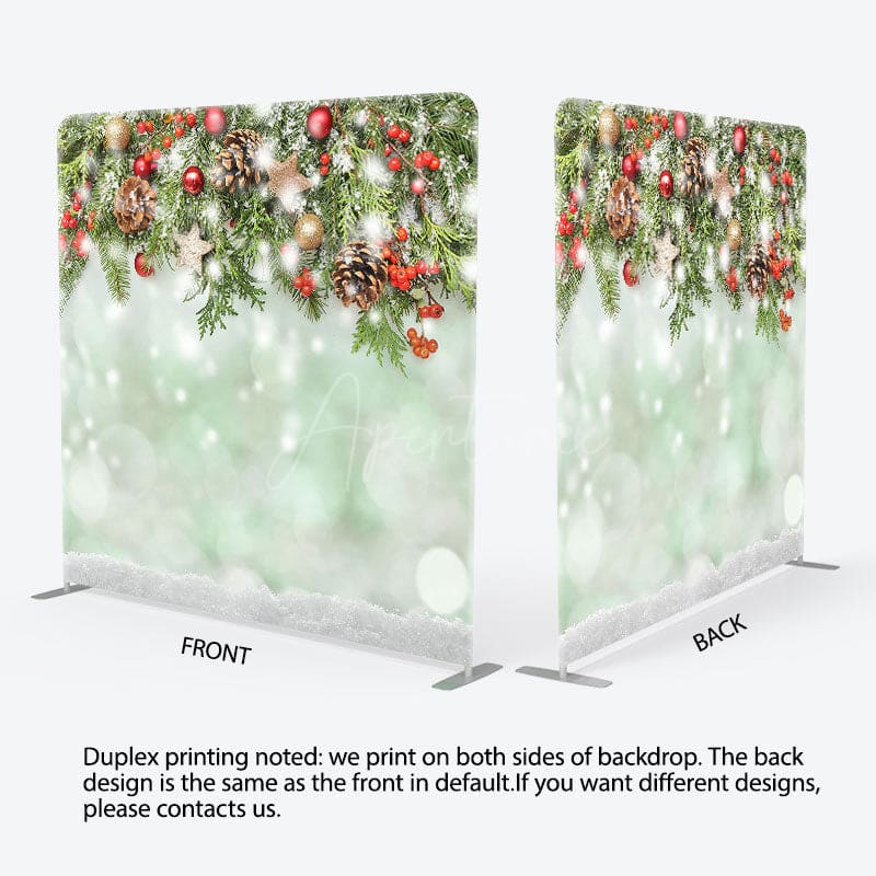 Aperturee - Aperturee Fresh Light Green Bokeh Xmas Pillow Case Backdrop