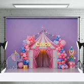 Aperturee - Aperturee Fresh Macaron Colored Circus Cake Smash Backdrop