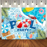 Aperturee - Aperturee Fresh Outdoor Summer Pool Party Birthday Backdrop