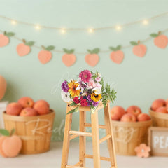 Aperturee - Aperturee Fresh Pink Peachy Lights Wall Cake Smash Backdrop