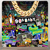 Aperturee - Aperturee Fresh Prince 90s Baby Fabric Backdrop Cover for Baby Shower