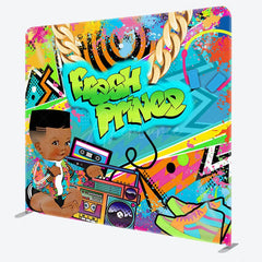 Aperturee - Aperturee Fresh Prince Graffiti Fabric Backdrop Cover for Baby Shower