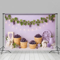 Aperturee - Aperturee Fresh Purple Grapes Bunny Wall Cake Smash Backdrop