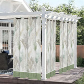 Aperturee - Aperturee Fresh Reed Spring Waterproof Printed Outdoor Curtains