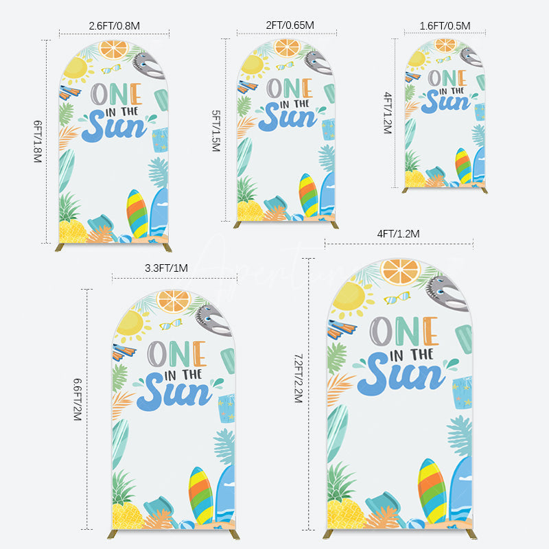 Aperturee - Aperturee Fresh Summer One In The Sun Birthday Arch Backdrop