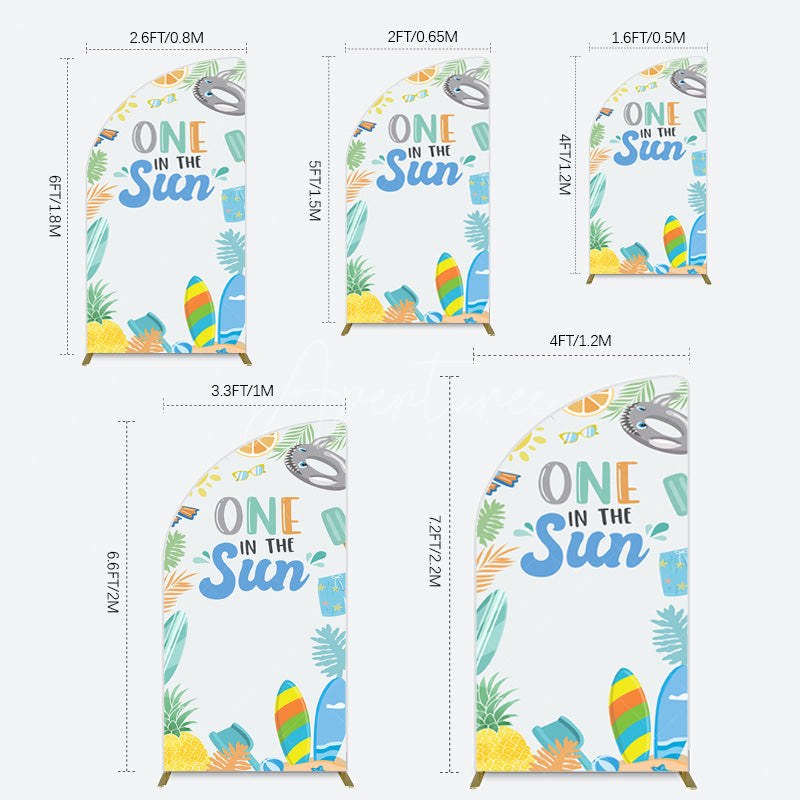 Aperturee - Aperturee Fresh Summer One In The Sun Birthday Half Moon Arch Backdrop