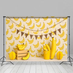 Aperturee - Aperturee Fresh Sweet Bananas Cartoon Cake Smash Backdrop