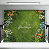 Aperturee - Aperturee Fresh Sweet Floral Green Grass Spring Photo Backdrop