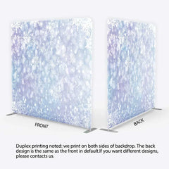 Aperturee - Aperturee Frozen Snowflake Tension Fabric Backdrop Light Blue and Purple Winter Photography Background