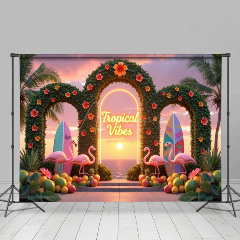 Aperturee - Aperturee Fruits Plant Arch Tropical Vibes Summer Photo Backdrop