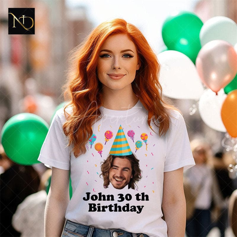 Aperturee - Aperturee Funny Birthday Custom Face T Shirt for Party Group Shirt