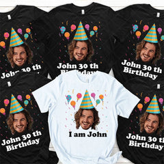 Aperturee - Aperturee Funny Birthday Custom Face T Shirt for Party Group Shirt