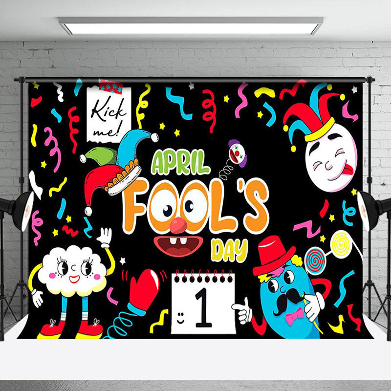 Aperturee - Aperturee Funny Colored Crown Happy April Fools Day Backdrop