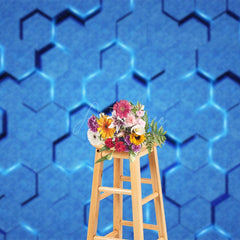 Aperturee - Aperturee Futuristic Blue Hexagonal Wall Science Fiction Backdrop