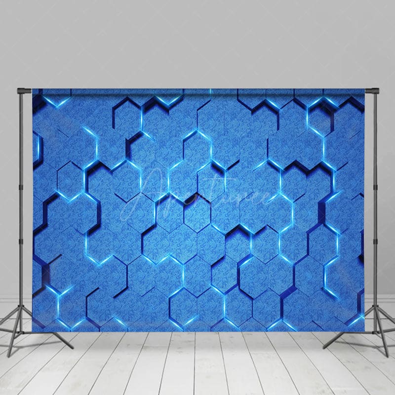 Aperturee - Aperturee Futuristic Blue Hexagonal Wall Science Fiction Backdrop