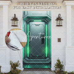 Aperturee - Aperturee Futuristic Green Space Capsule Party Door Cover