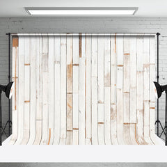 Aperturee - Aperturee Fuzzy Wood Wall White Beige Stripe Abstract Backdrop